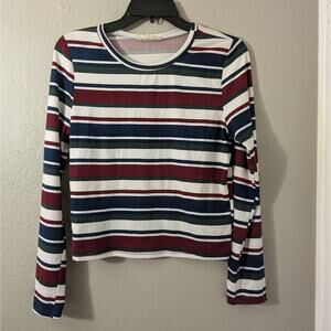 Hyped Unicorn striped crew neck long sleeve top